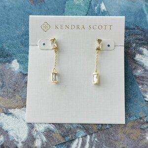 Kendra Scott Juliette Gold White Crystal Earrings